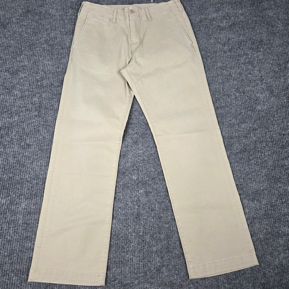 American Eagle Flex Khaki Chino Pants Mens 31x32 Tan Straight Leg Cotton Blend